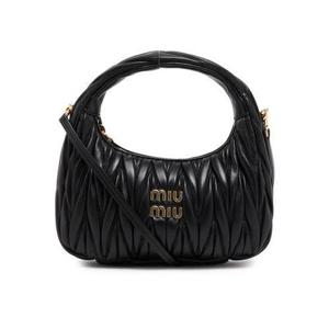 미우미우 완더 마틀라세 나파 레더 호보 백 MIUWZW6UBCK