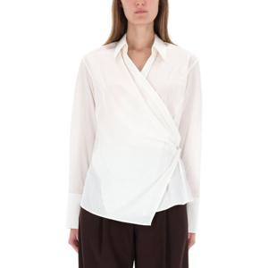 헬무트랭 버튼 디테일 랩 프런트 블라우스 P07HW504 100