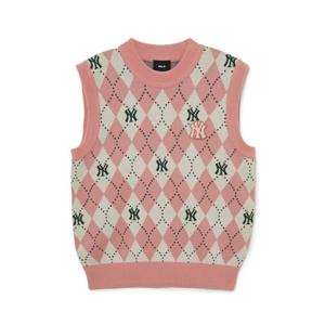 MLB조끼 PQJ 3FKPM0334-50PCS 여성 아가일 모노그램 베스트