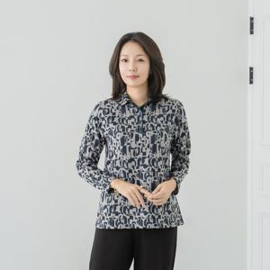 엄마옷 마담4060 기하학카라겉기모티셔츠 데일리룩 여성 -ZTE2511017-