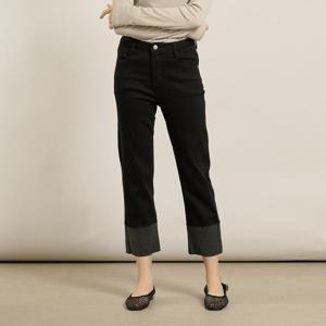 [BCBG]올앤선드리 턴업 블랙 데님 팬츠 A5F8P356_DG