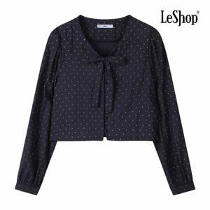 [르샵] 도트 패턴 리본넥 블라우스 (BP8BL011A)