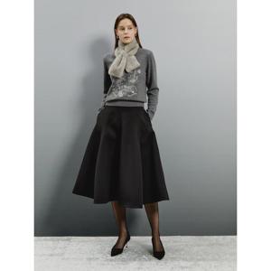 [아이잗컬렉션(피)]심플 하이웨이스트 플레어 스커트 CRAA0SK251