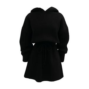 [레코브](2컬러)울 골지후드 니트원피스 LC31DZKO901X