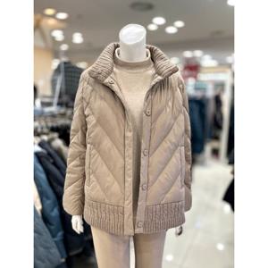 [트리아나]니트 배색 구스다운 점퍼 TI4FA23_BK_BE