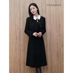 [꼼빠니아][꼼빠니아]벨티드 배색 원피스-CW24OI0101562C