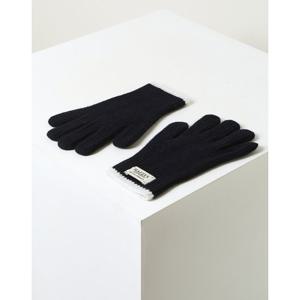 [헤지스] HJGV5F704N3_남성 네이비 라인배색 울캐시미어혼방 장갑