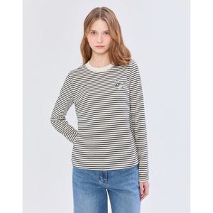 질스튜어트 뉴욕 여성 25SS 품절임박아이보리 스트라이프 코튼 긴팔티셔츠 JSTS5B900IV