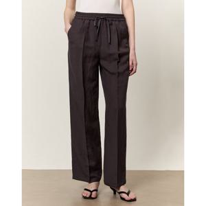 아떼 바네사브루노 여성 25SS 백화점BEST시즌오프 차콜그레이 턱장식 스트랩 여름 린넨혼방 밴딩 팬츠 VLPA5B273CG