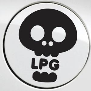 자동차 주유구스티커 해골 LPG 블랙