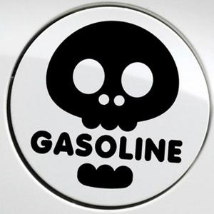 자동차 주유구스티커 해골 가솔린 블랙