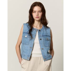 아떼 바네사브루노 여성 25FW EXCLUSIVE 라이트블루 워싱 면 데님 베스트 VLJA5C301B1