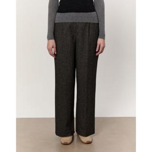 아떼 바네사브루노 여성 25SS 차콜그레이 울혼방 원턱 포멀 팬츠 VLPA5B207CG