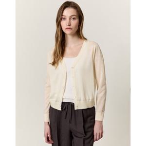 아떼 바네사브루노 여성 25SS 시즌오프 아이보리 단색 면혼방 가디건 VLSW5B273IV