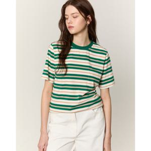 아떼 바네사브루노 여성 25SS 인기 급상승그린 스트라이프 반팔 티셔츠 VLTS5B211E2