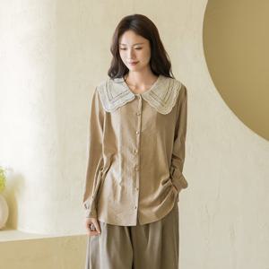 엄마옷 마담4060 내추럴포엠 빅카라레이스블라우스 여성 데일리 -ZBL2511006-