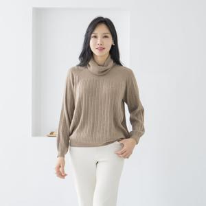 엄마옷 마담4060 니트줄지폴라티셔츠 데일리 여성 -ZTE2511028-