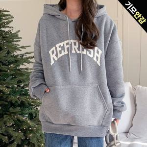 [올리비에스클로젯] 리플레쉬 영문 기모 후드 티셔츠_O2511TS197D