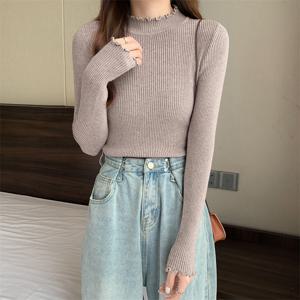 [올리비에스클로젯] 골지 물결넥 슬림 니트_O2511KN062D