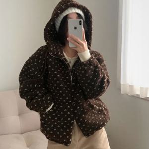 [올리비에스클로젯] 도트 오버핏 후리스 후드집업_O2511JP018D