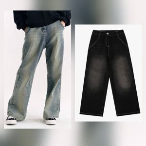 [더데이걸]기모 뒤밴딩 와이드 데님 TGTJ25T01