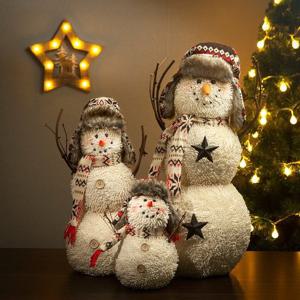 군밤 모자 스마일 눈사람 가족 3종 세트 트리 장식 소품 크리스마스 인형 인테리어 선물