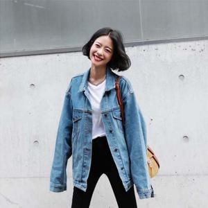 베이직핏 캐주얼 여성 데님자켓