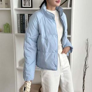 숏패딩 겨울 캐주얼 심플 루즈핏 ABC 기모 후드 TDN-0123