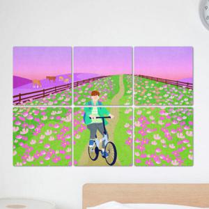 아트박스/꾸밈 ib394-멀티액자_코스모스핀제주의자전거길