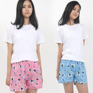 미미캐츠 0050 샤론체크 3부바지 홈웨어 커플잠옷