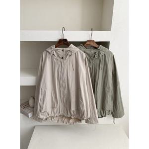 [옷자락]여자 봄 가을 데일리 사파리 후드 스트링 야상 점퍼