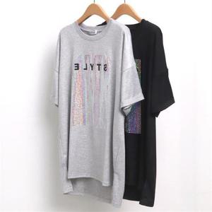 [강물처럼]빅사이즈사랑해요 6219L105 테크노 스타일 반팔 MN (6