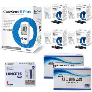 케어센스2플러스혈당측정기+혈당시험지210매+침210개+알콜솜200매