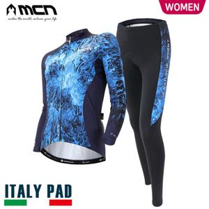 MCN 여성 자전거의류세트 크리샌서멈긴팔져지 9부바지