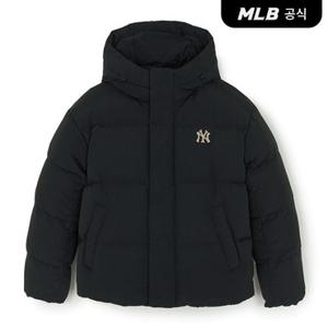 [TWS PICK][MLB공식] 25FW 바시티 빈티지 레터링 후드 숏패딩 NY (Black) 3ADJV0