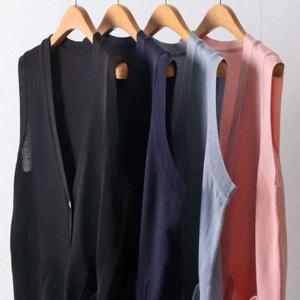 305I363S 빅사이즈 니트 투포켓 베스트 롱