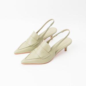 [신난다슈]여성 슬링백힐 5cm 슬링백 구두 펌프스힐 스틸레토 로퍼힐 미들힐 MA24502그린