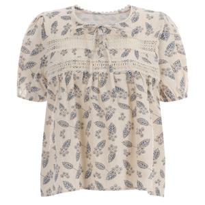 샵앤) 261 리프펀칭 레이스 나뭇잎 블라우스 MSE-WBL-12108-소라