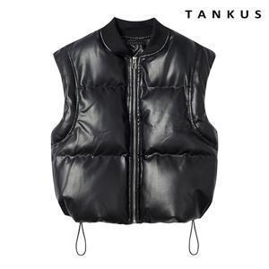 [탱커스]페이크레더 퀼트 집업 패딩베스트 (TW4VT019L0)