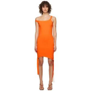 25 FW JW앤더슨 여성 오렌지 골지 니트 미니 드레스 231477F052013