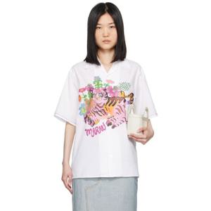 25 FW 마르니 여성 화이트 펑키 플라워 셔츠 242379F109000