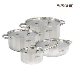 키친아트 그랑제 인덕션 통3중 304스텐 냄비세트 4종C 편16+양20+24+전24