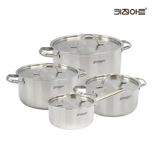 키친아트 그랑제 인덕션 통3중 304스텐 냄비세트 4종A 편16+양18+20+24
