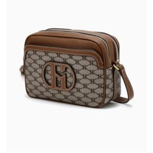 [헤지스ACC]  H레더 브라운 패치 미니크로스백 HIWA5E520G2