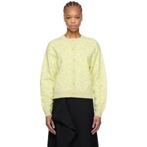 25 FW 겐조 여성 그린 겐조 파리 하나 도트 자수 가디건 251387F095002