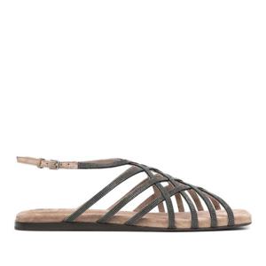 브루넬로쿠치넬리 크로스 플랫샌들 MZSFC2474 C7886 WARM BROWN