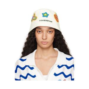 25 FW 카사블랑카 여성 화이트 크로셰 버킷햇 251195F015003