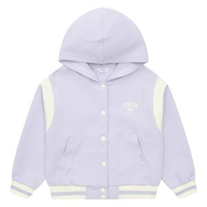 에꼴리에 여아 네오프렌 배색 후드 바시티 점퍼 23A0153_PU