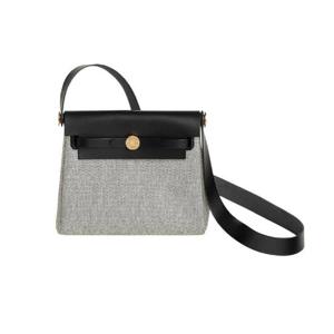 에르메스 에르백 집 20 백 르투르네 H 바이킹 캔버스 헌터 카우하이드   골드 하드웨어 에크류 누아 H085414CCAF