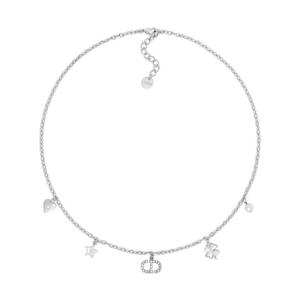 디올 쁘띠 CD 럭키 참 네클리스 팔라듐 피니쉬 메탈 화이트 레진 펄 실버 톤 크리스탈 N3392WOMCY-D13S